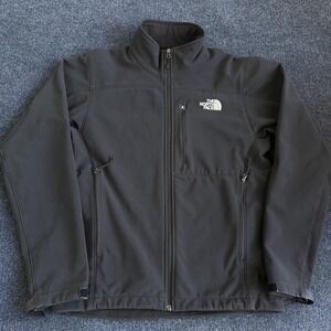 The North Face Softshell Mens Small Black Fleece Lined Full Zip Outdoor Jacket